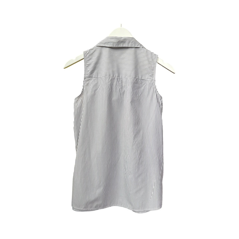 Motherhood Sleeveless Nursing Blouse Button Down, blue and white stripe - Picture 3 of 5